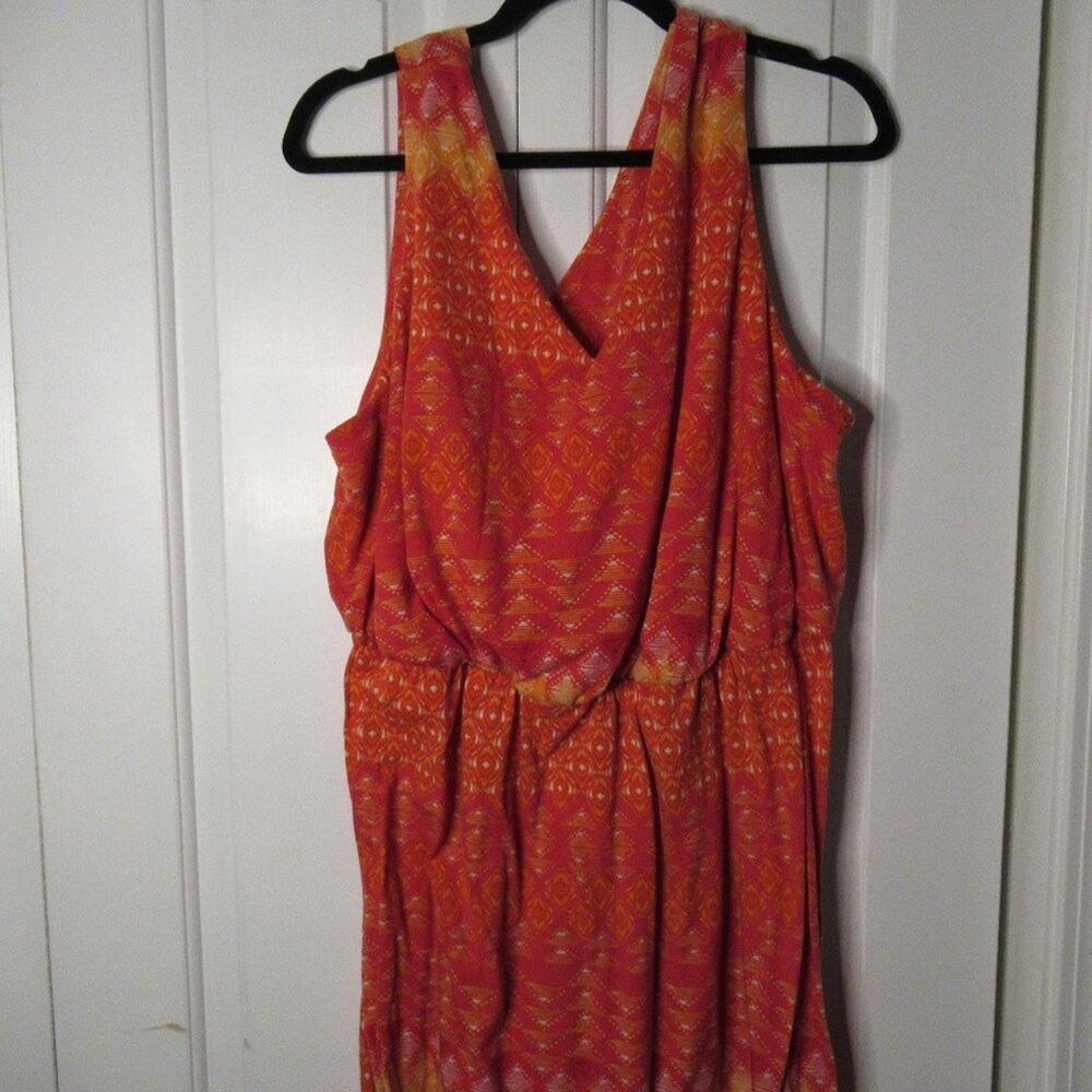 Faded Glory Red and Orange Sleeveless dress
